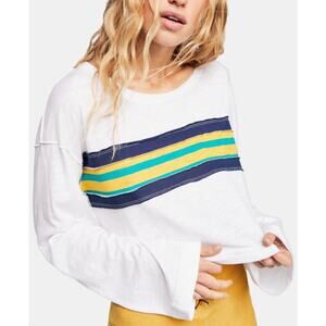 We The Free Ziggy Retro Crop Stripe Long Sleeve Tee, S